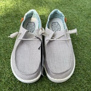 NWT Hey Dude Wendy Chambray Light Grey Womens Size 7 Woven Slip On Comfort‎